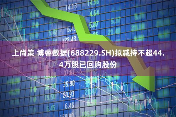 上尚策 博睿数据(688229.SH)拟减持不超44.4万股已回购股份