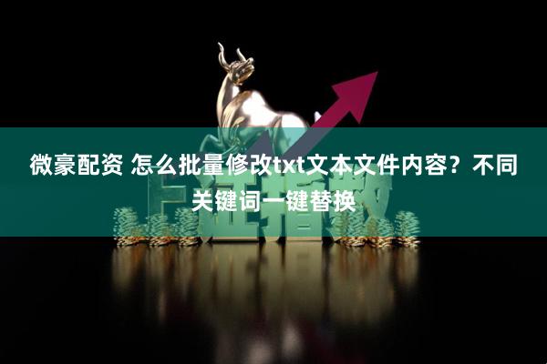 微豪配资 怎么批量修改txt文本文件内容？不同关键词一键替换